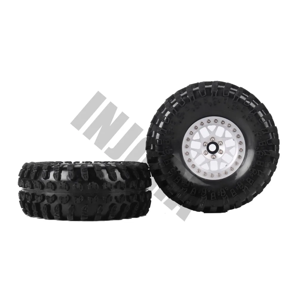 INJORA 4 шт. 2,2 дюймов Beadlock Колесные диски и резиновые шины для 1/10 RC Рок Гусеничный осевой SCX10 RR10 AX10 Wraith 90048 90018 KM2