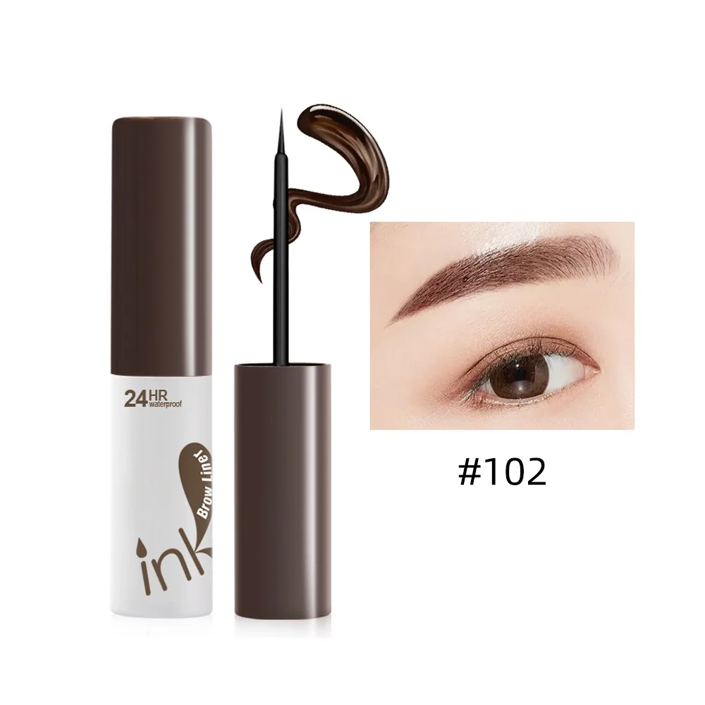 102 brown Music Flower 5 Color Liquid Brow Liner Eyebrow Gel Tattoo Eye Brow Tint Waterproof 24H Long Lasting Dye - Цвет: 102 brown