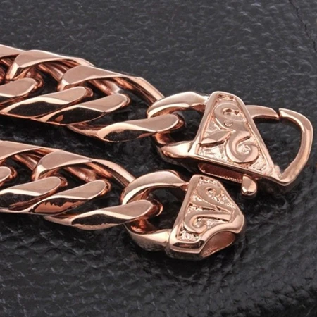 Rose Gold Color 13/16 мм широкая цепь двойная серебро/золото/цвет серебристый, Золотой/розовое золото Цвет ожерелье или браслет Нержавеющая сталь 7-4" ювелирные изделия - Окраска металла: Rose Gold Color