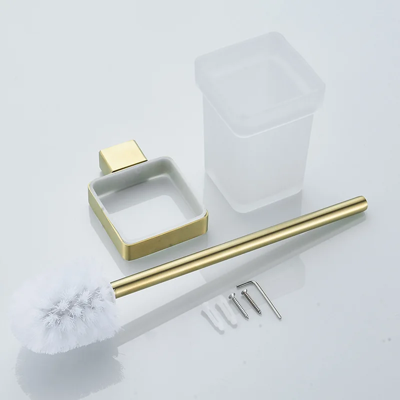 Декоративная компактная отдельно стоящая пластиковая щетка для унитаза золото |