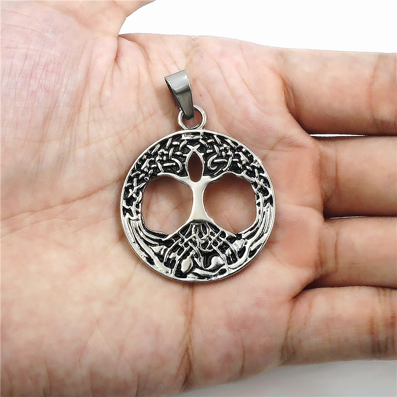 Оптовая продажа 10 шт. мужской ирландский кельтский кулон Древо жизни с черным