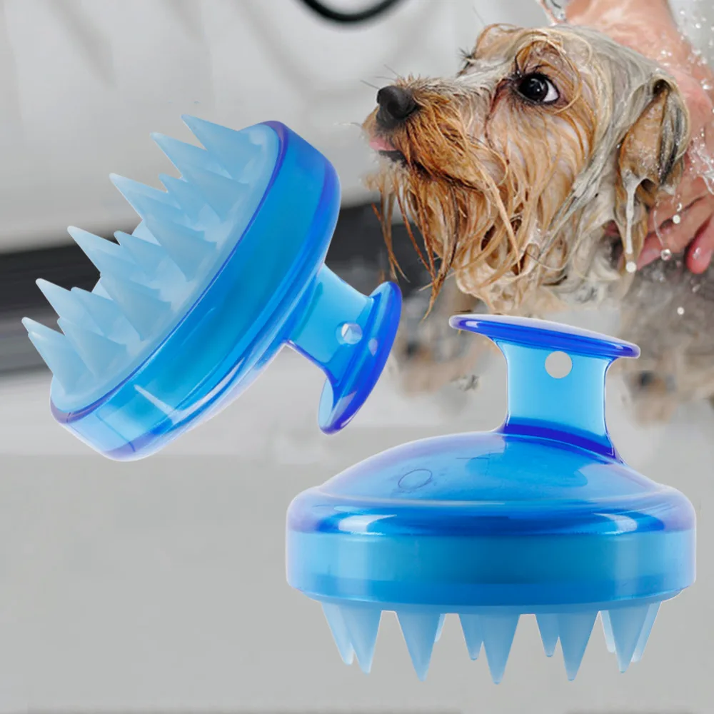 Soft Gel Silicone Head Body Massager Comb Anti-Dandruff Hair Care Shampoo Brusher Bath SPA Slimming Massage Tool For Pets Kids
