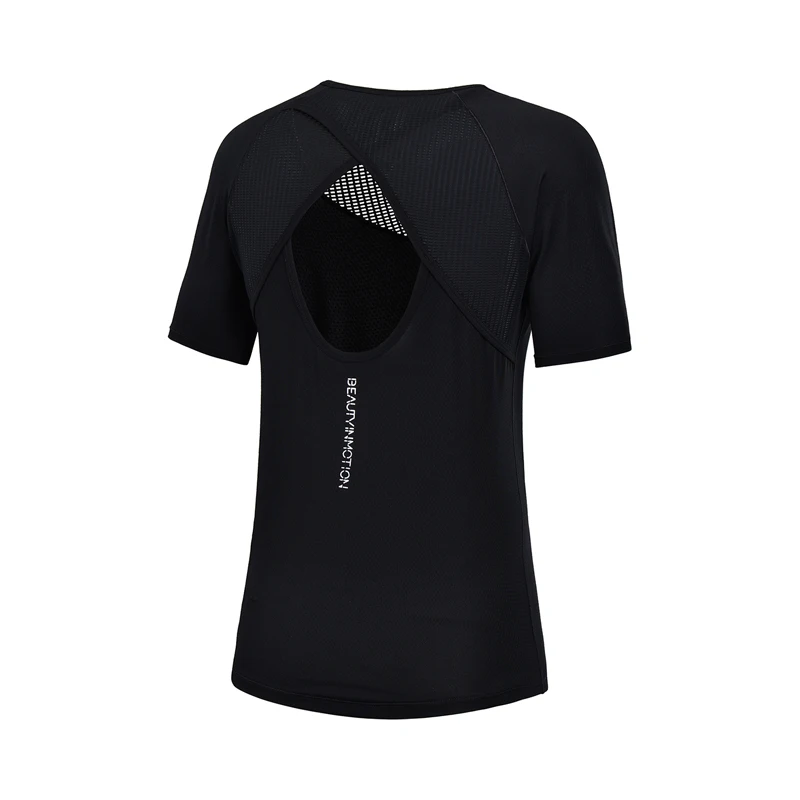 Женская футболка для тренировок Li-Ning облегающая дышащая из 92% полиэстера 8%