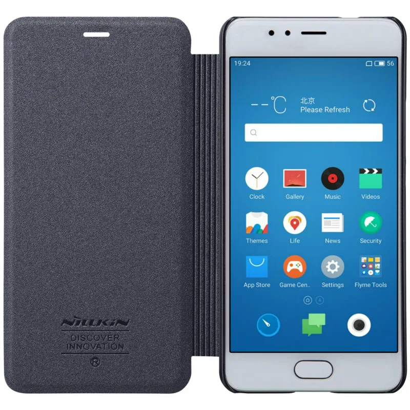 Серый Чехол для Meizu M5S 5,2 ''NILLKIN для Meizu M5S, чехол, Блестящий корпус из искусственной кожи, откидная крышка, розничная, посылка - Цвет: Серый