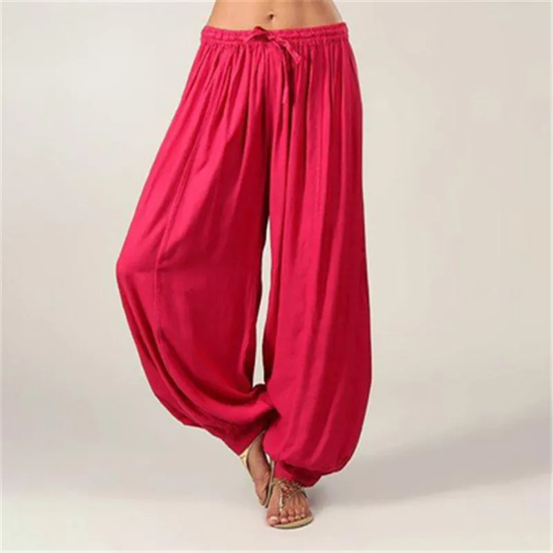 Drop Shipping 2018 New Women Plus Size Solid Color Casual Loose Harem Pants Trousers Cotton S-3XL | Женская одежда