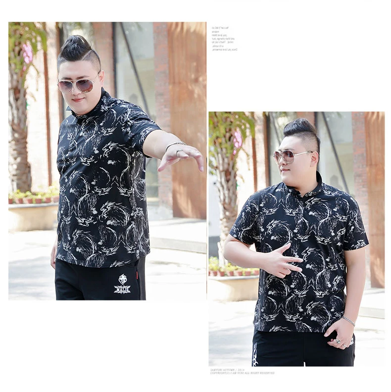 Новая Винтажная Мужская рубашка поло 5XL 6XL 7XL размера плюс Мужская рубашка поло летняя повседневная Свободная рубашка поло с коротким рукавом для больших мужчин