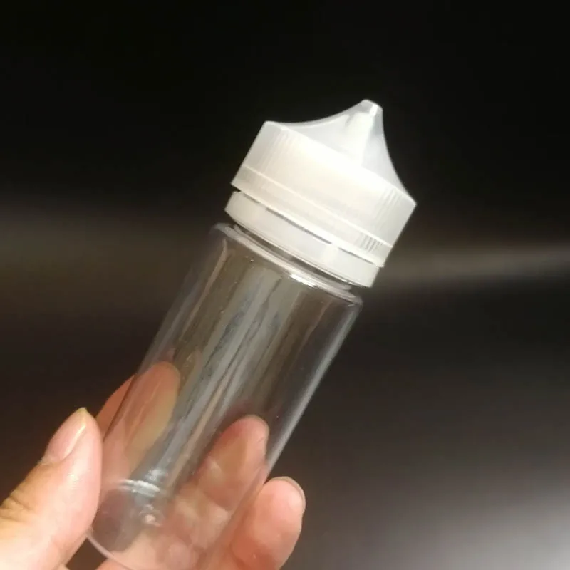 Пустой ПЭТ 100 мл пластик капельницы бутылочки с защитой от детей шапки и длинные