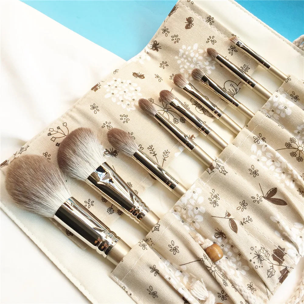 MyDestiny Роскошная лиса-набор волосяных кистей-9-кисти Silky Touch Professional Brush Kit-красота Макияж Блендер инструменты