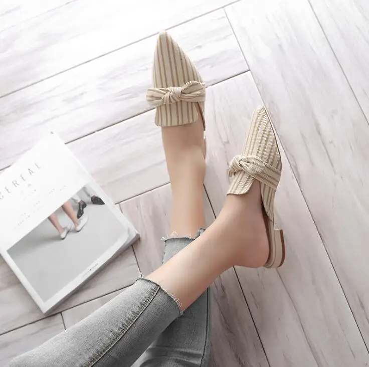 Тапочки Женская домашняя 2019 летняя одежда для ношения на улице Модные Полосатые