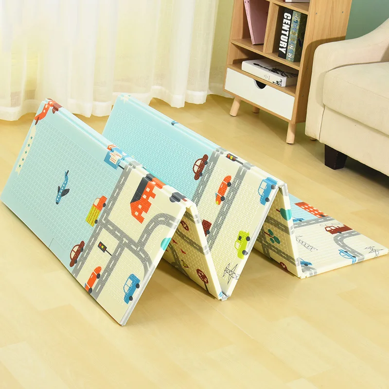 XPE складной игрушечный коврик для ползания 2 0*1 8 м пены двухсторонний узор детский