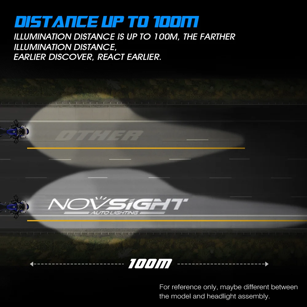 Novsight 6000LM 6500K мопед, мотоцикл задний фонарь/H4 светодиодный H7 светодиодный Скутер лампы 35 Вт Супер Белый h11 9005 светодиодный свет