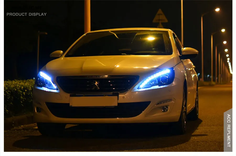 2 шт. светодиодный фары для peugeot 408 308S- светодиодный автомобильный фонарь ангельские глазки ксенон HID комплект Противотуманные фары светодиодный дневные ходовые огни