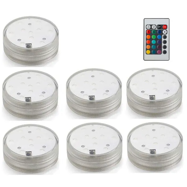 7 lights 1 remote Стеклянный Лотос кальян светодиодный светильник с пультом дистанционного управления RGB красочные водопроводные трубы chicha аксессуары Погружные Водонепроницаемые Лампы - Цвет: 7 lights 1 remote