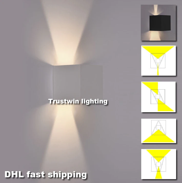 Светодиодный настенный светильник 4 шт. IP65 белый черный стиль отеля современный