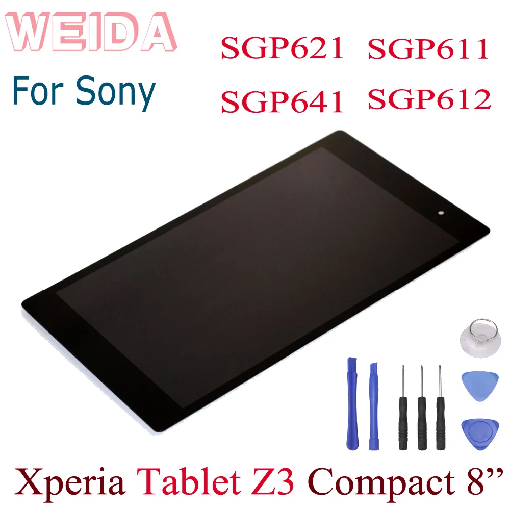 

WEIDA LCD Replacement 8" For Sony Tablet Xperia Z3 Tablet Compact SGP611 SGP612 SGP621 SGP641 LCD Display Touch Screen Assembly