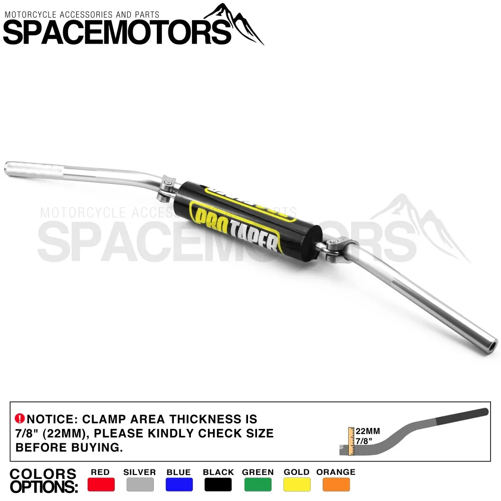 Серебряный 22 мм руль с pro taper площадку внедорожных pro питбайк Байк moto rcycle moto CRF YZF DRZ TTR KLX 200 225 230 250 400