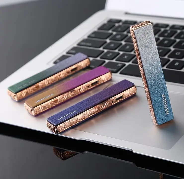 Металлическая Полоса USB мини перезаряжаемая Зажигалка ультра-тонкий креативный