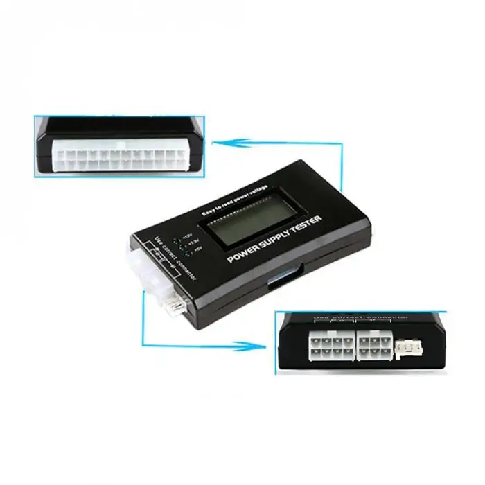 Компьютерный ПК тестер питания с ЖК-дисплеем Diaplay 20/24Pin Checker для SATA HDD ATX BTX PCI-E CDROM Floppy EM88