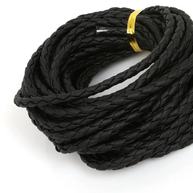 5 м/лот разноцветные Плетеные Кожаные Веревки 4 мм для изготовления ювелирных