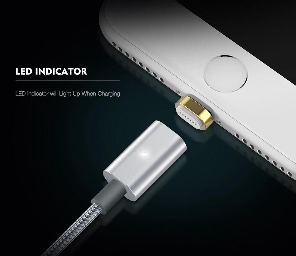 Магнитный usb-кабель FLOVEME для iPhone X, 8, 7 Plus, быстрое зарядное устройство для Micro USB type-C, Android, магнитный светодиодный кабель с датой