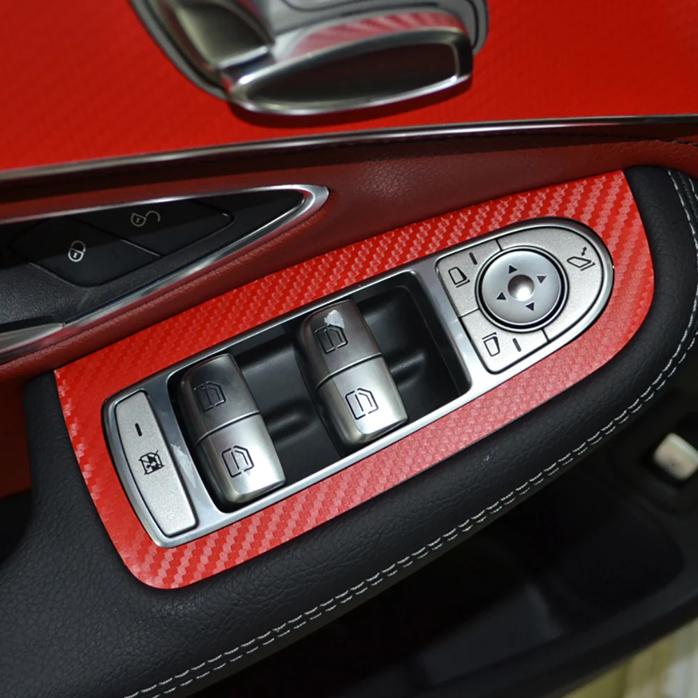 Авто ручка двери отделка окна переключатель панель из углеродного волокна