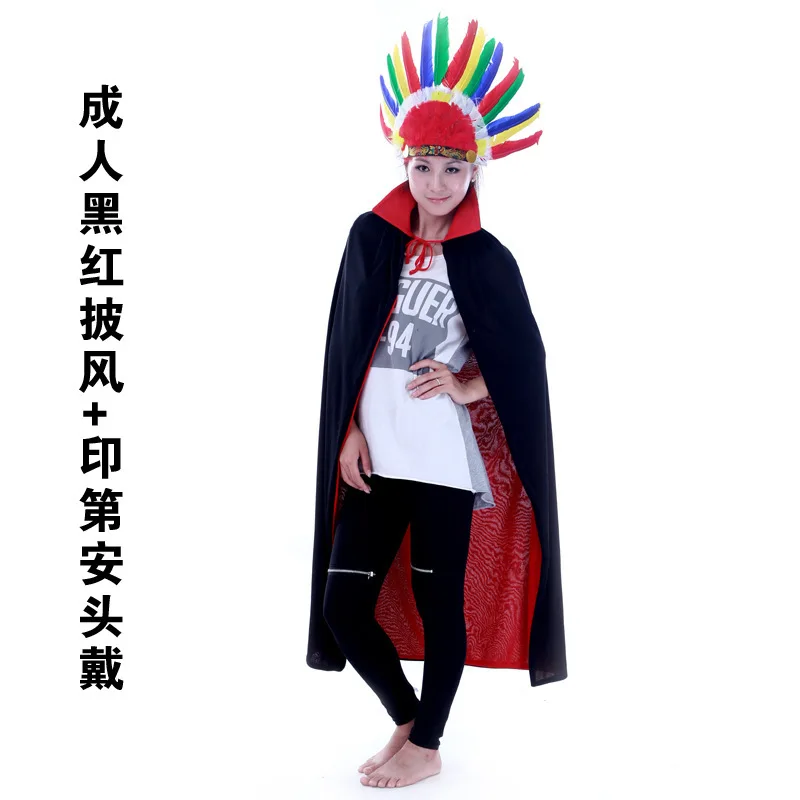 

Adult Witch Long Purple Green Red Black Halloween Cloaks Hood and Capes Halloween Costumes for Women Men Cosplay