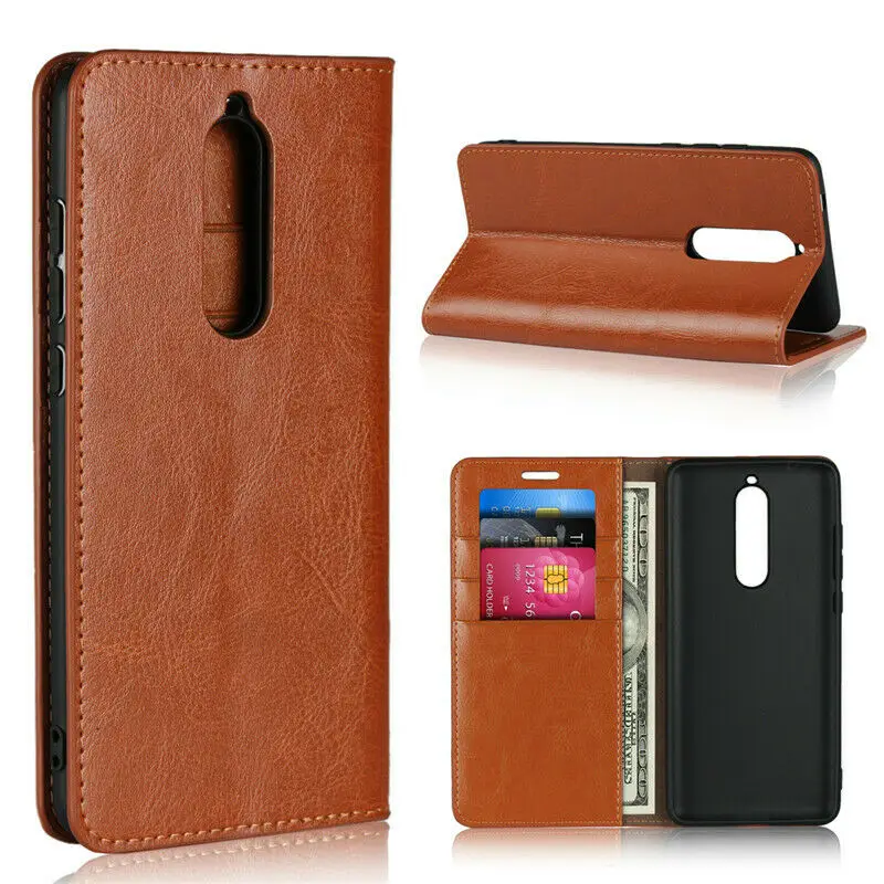 ZEALLION для Nokia 2,1 3,1 5,1 640 950XL 7 Plus X6 натуральная Crazy Horse кожа флип Стенд чехол