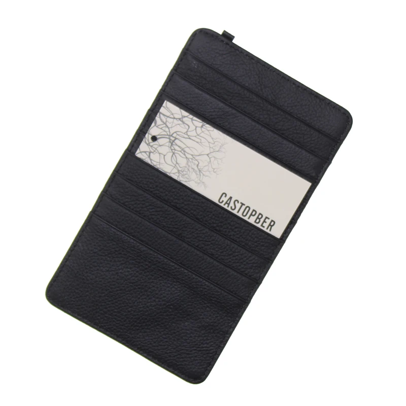 Super Thin Quality Cowhide 100% Genuine Leather 18 Card Slots Business Holders Long Wallet Credit ID Holder Unisex Men | Багаж и сумки