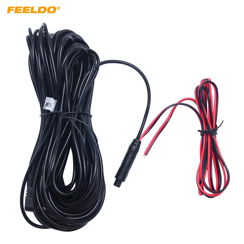 FEELDO 1Set 15meters 2.5mm TRRS Jack Connector To 4Pin Video Extension Cable For Truck/Van Car DVR Camera Backup Camera #AM1049