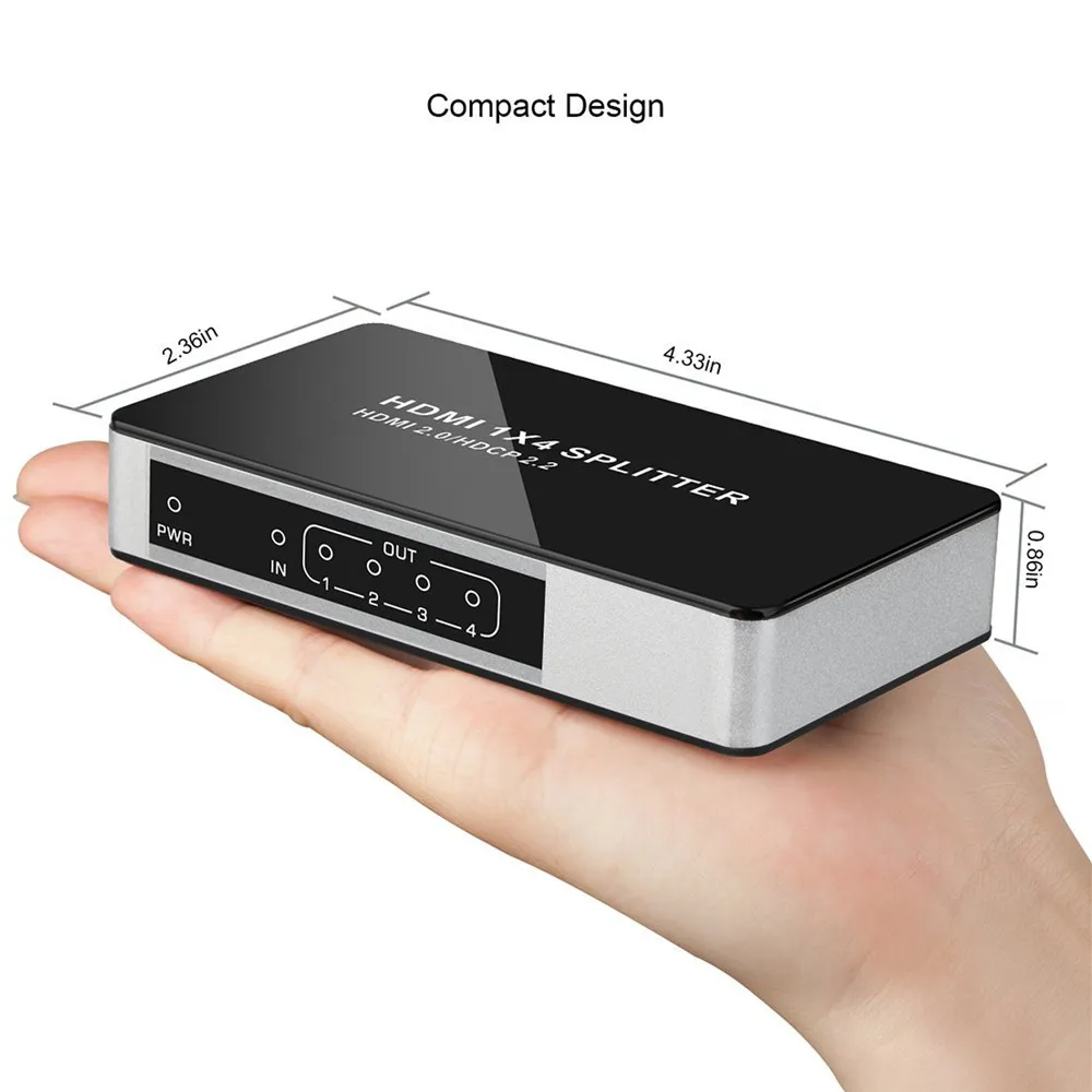 UHD 3D 1 вход 4 выхода HDMI 2 0 сплиттер 1X4 усилитель 4K порта переключатель коробка для