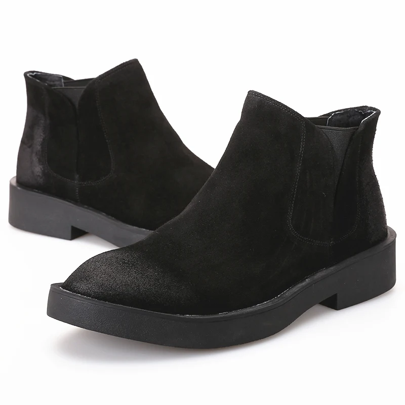 

EUR Size 38-44 Genuine Leather Mens Classic Pointed Toe Chukkas Ankle Boots Causal Winter OXfords