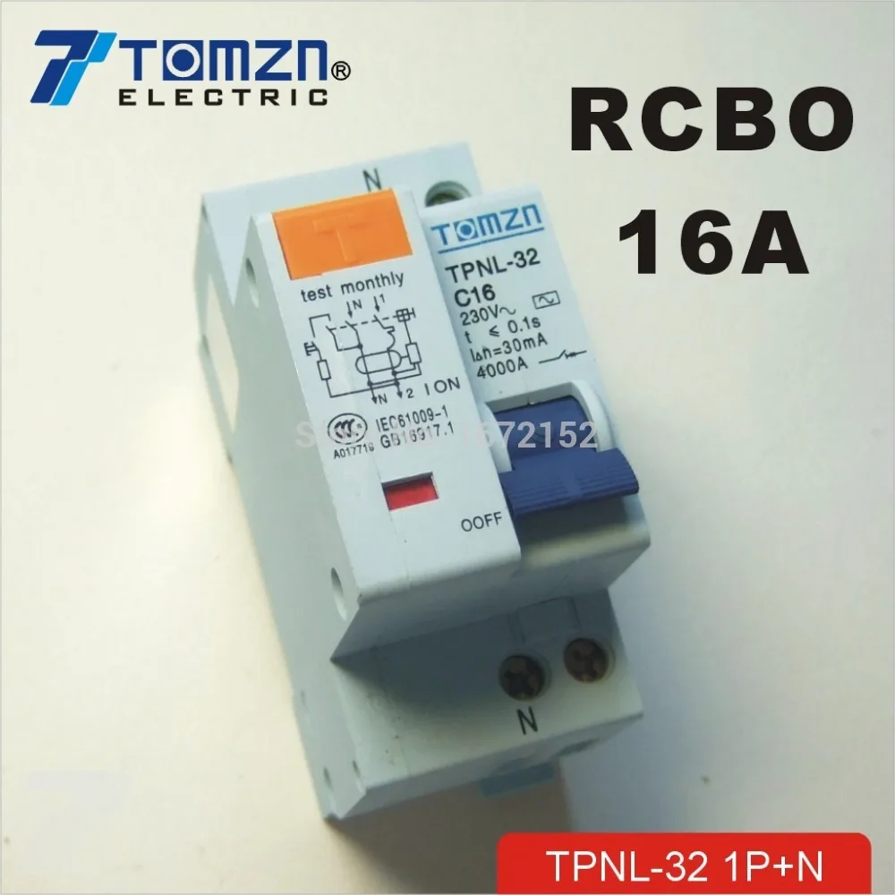 

DPNL 1P+N 16A 230V~ 50HZ/60HZ Residual current Circuit breaker with over current and Leakage protection RCBO