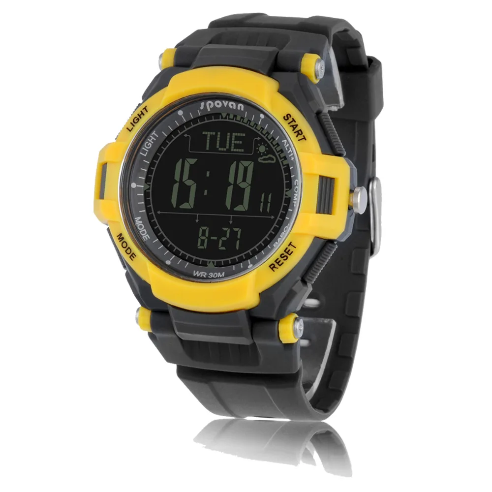 Spovan спортивные часы высотомер цифровой Мужская мода наручные восхождение компас