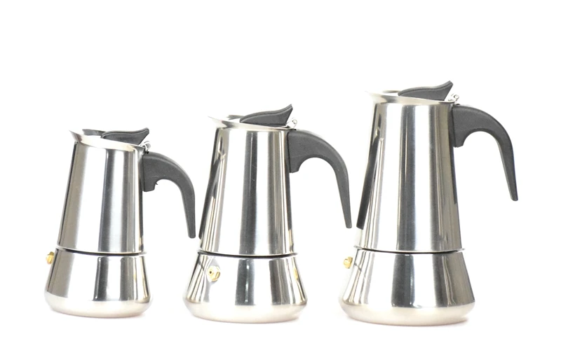 Нержавеющая сталь гейзерная кофеварка эспрессо латте Percolator Кофе горшок 2/4/6 чашек кофе мокко производителей