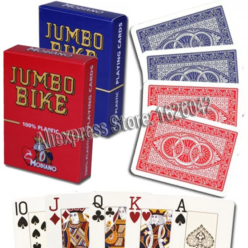 Modiano Jumbo Bike Poker 100% пластиковые игральные карты Размер 2 | Спорт и развлечения