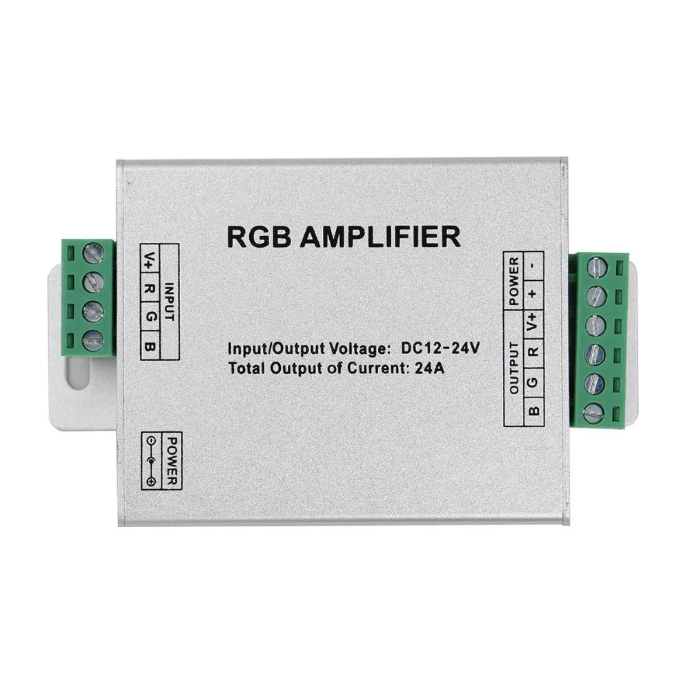 1 шт. Лидер продаж светодиодный RGB усилитель RGBW Алюминий 12A 24A 30A светодиодный контроллер DC12-24V для 5050 3528 RGB Светодиодные ленты светильник