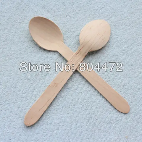 50 наборов Эко дружественных одноразовые деревянные столовые приборы Тяжелый Вес