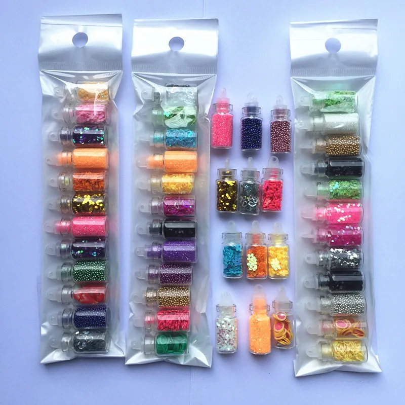 12 цветов/партия маленькие волшебные стеклянные Волшебные бутылки для пыли с