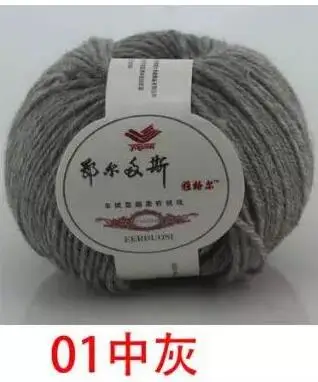 01 middle gray 1 шт. = 50 г 99 м органическая детская мериносовая шерсть-ровинг пряжа Моток ручная вязка крючком пряжа Китай натуральный Кинт шерстяная Mercerie Laine - Цвет: 01 middle gray
