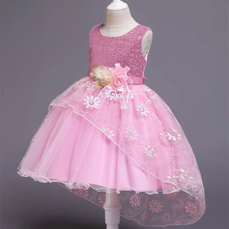 Baby Lace Petal Girls Dress Formal Birthday Baptism Christening Party Wedding for Infant 2 4 6 8 10 Years | Детская одежда и обувь