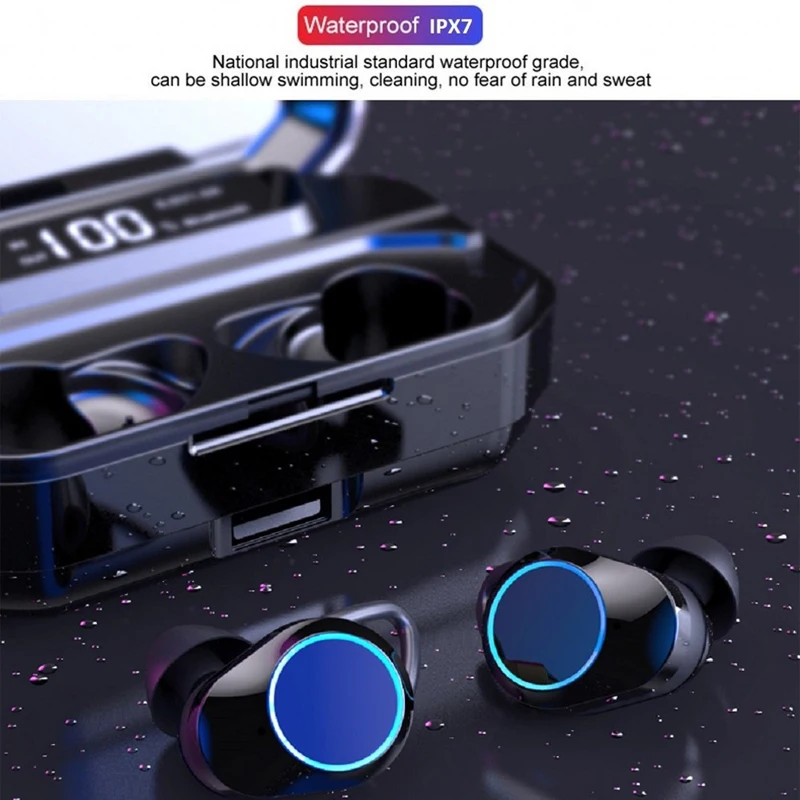 G02 беспроводной Bluetooth TWS 5,0 наушники ipx7 водонепроницаемый Сенсорный контроль истинные беспроводные наушники 3300 мАч 9D стерео наушники
