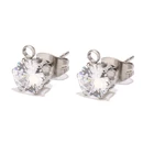 CZ прозрачные циркониевые серьги-гвоздики с петлей серьги из нержавеющей стали пост шпильки результаты для ремесла Diy серьги изготовление