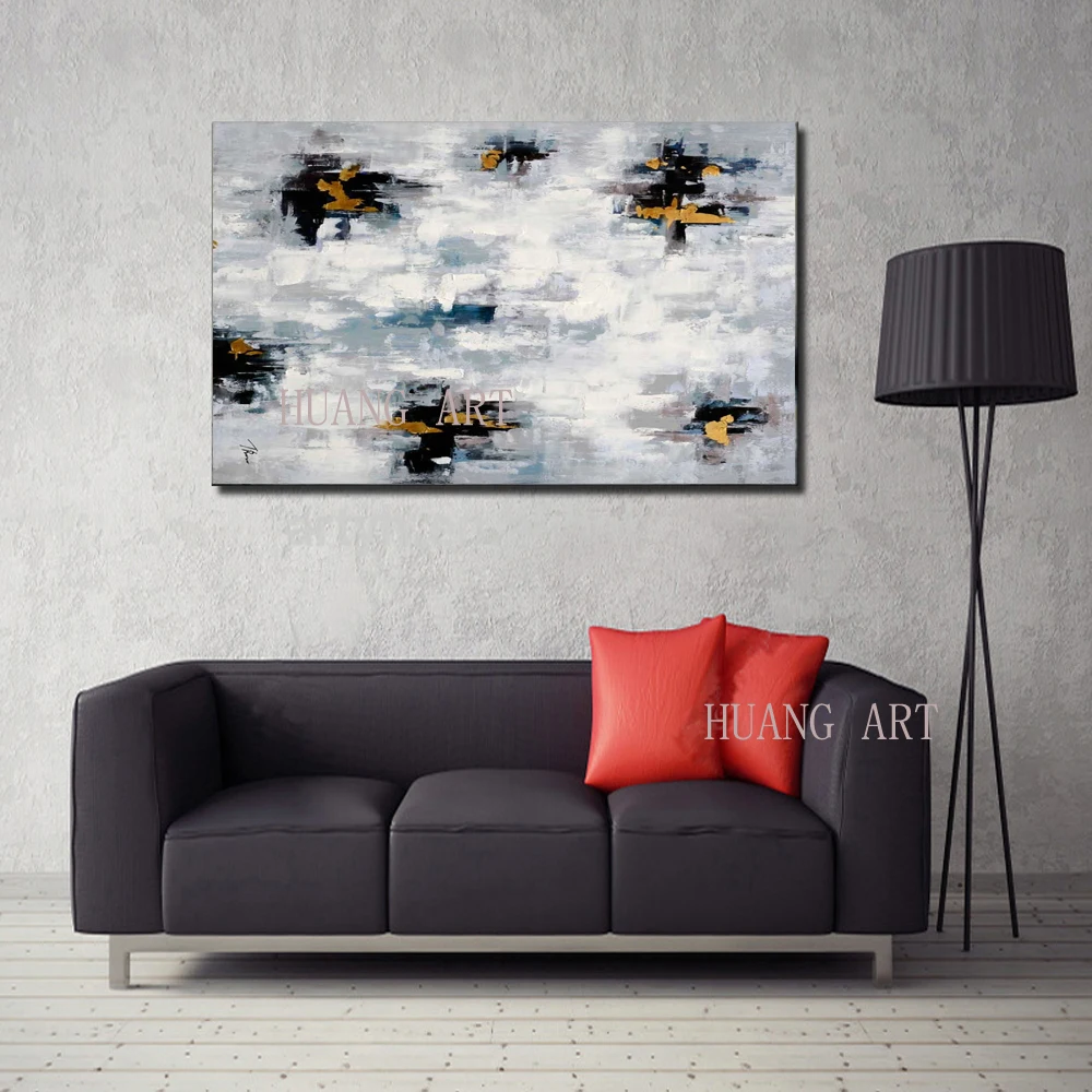 

New selling hand-painted oil painting works of modern abstract painting knife painted decoration elegant hotel bedroom hall