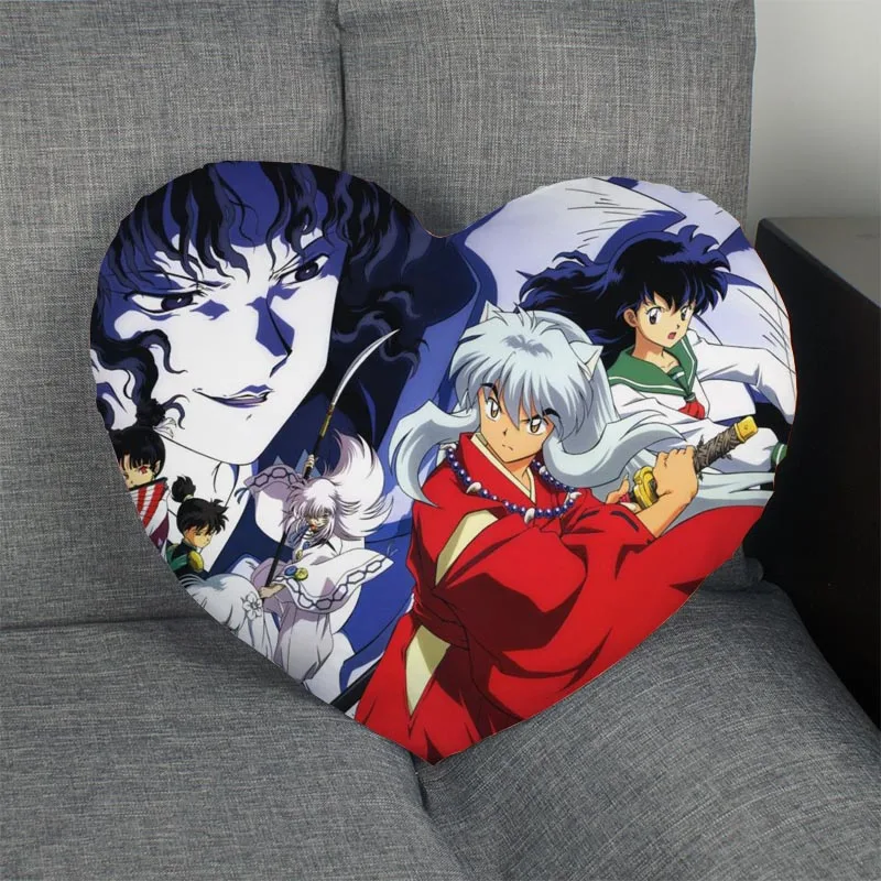 Новое поступление Заказная Наволочка на молнии крышка Inuyasha подушка в форме сердечка размер 41 х36 см, 47x42 см - Цвет: Pillowcase