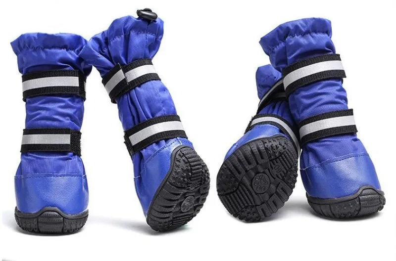 PUPISHE Luxury Blue Pet Dog Shoes Anti-slip High-top Puppy Boots for Small Large-size Breeds