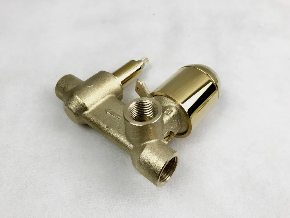 Wall mounted 24k gold PVD finish Rainfall shower bath tub faucet mixer tap Cold and hot water mixing valve set | Обустройство дома