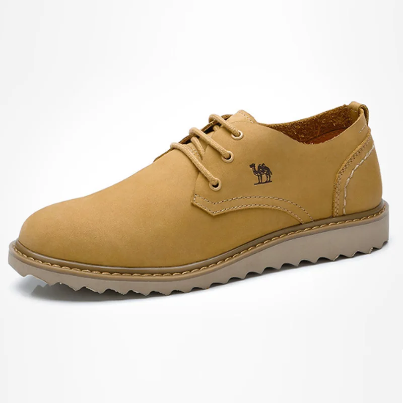 A812329720 COLOR2 CAMEL/Мужская обувь; Повседневная Удобная обувь из натуральной кожи; английский тренд; Осенняя элегантная обувь на шнуровке в стиле ретро - Цвет: A812329720 COLOR2