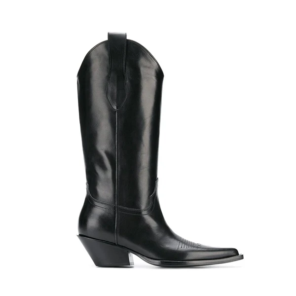 as pic Обувь в западном стиле; bottes femme; Изящные слипоны на Кубинском каблуке; Потрясающие женские ковбойские ботинки из кожи с острым носком; цвет черный, белый, серебристый - Цвет: as pic