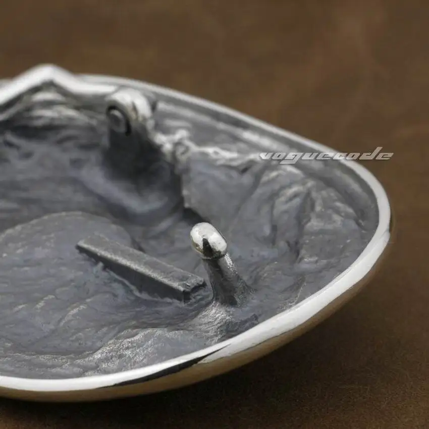 LINSION 925 пробы серебро твердой Орел мужские байкерские ремень в стиле рок с пряжкой