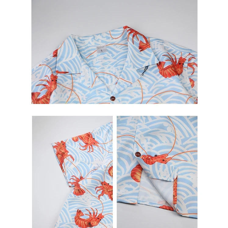 Забавные футболки с принтом омаров Гавайи Алоха мужские летние пляжные